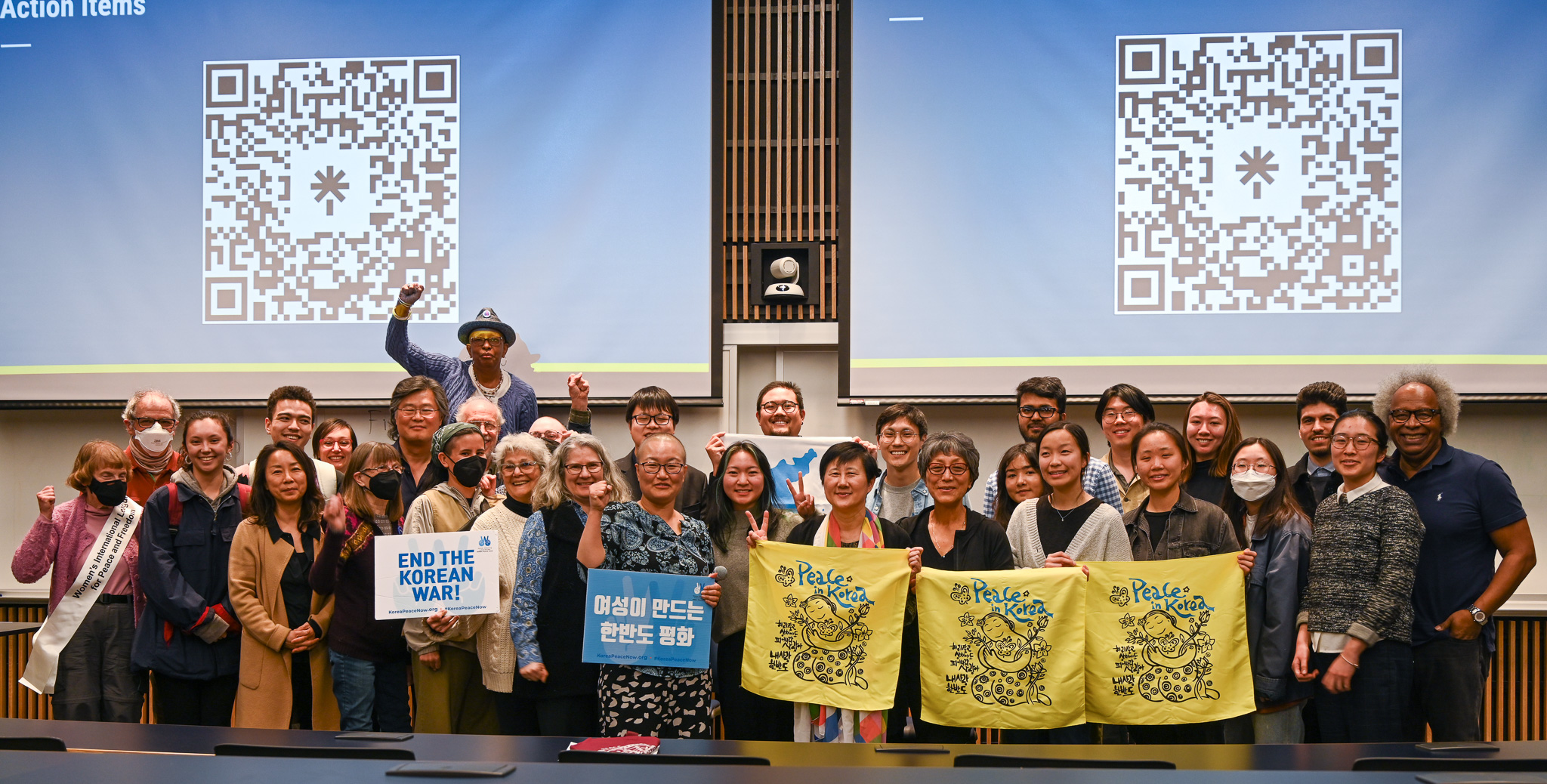Hannah Lee (front row, center) organized a screening of Crossings at the University of Pennsylvania on March 22, 2023.